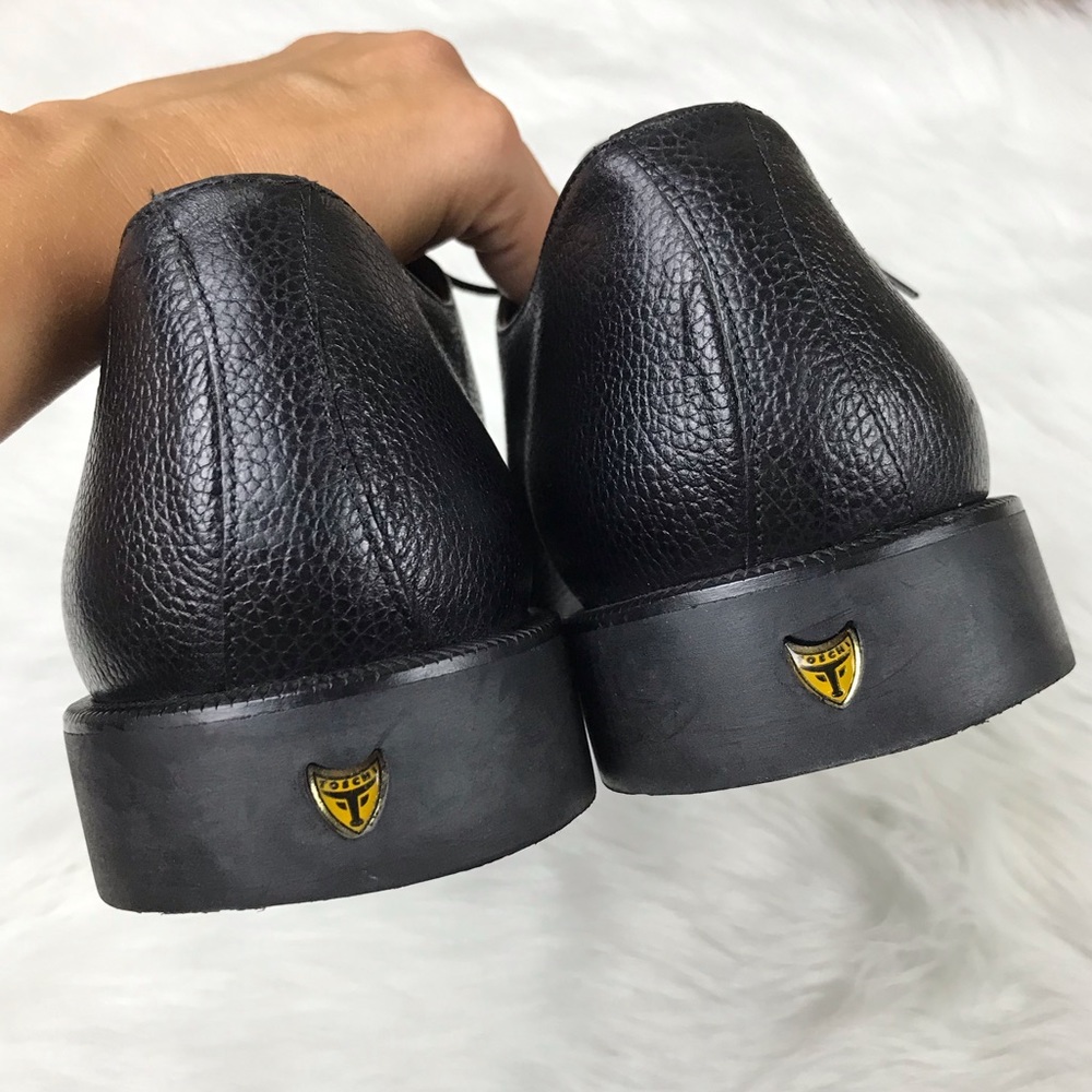 Michael Toschi Calaveras Split Toe Derby Black Pebble Leather Oxford Shoes 13 - Picture 6 of 15